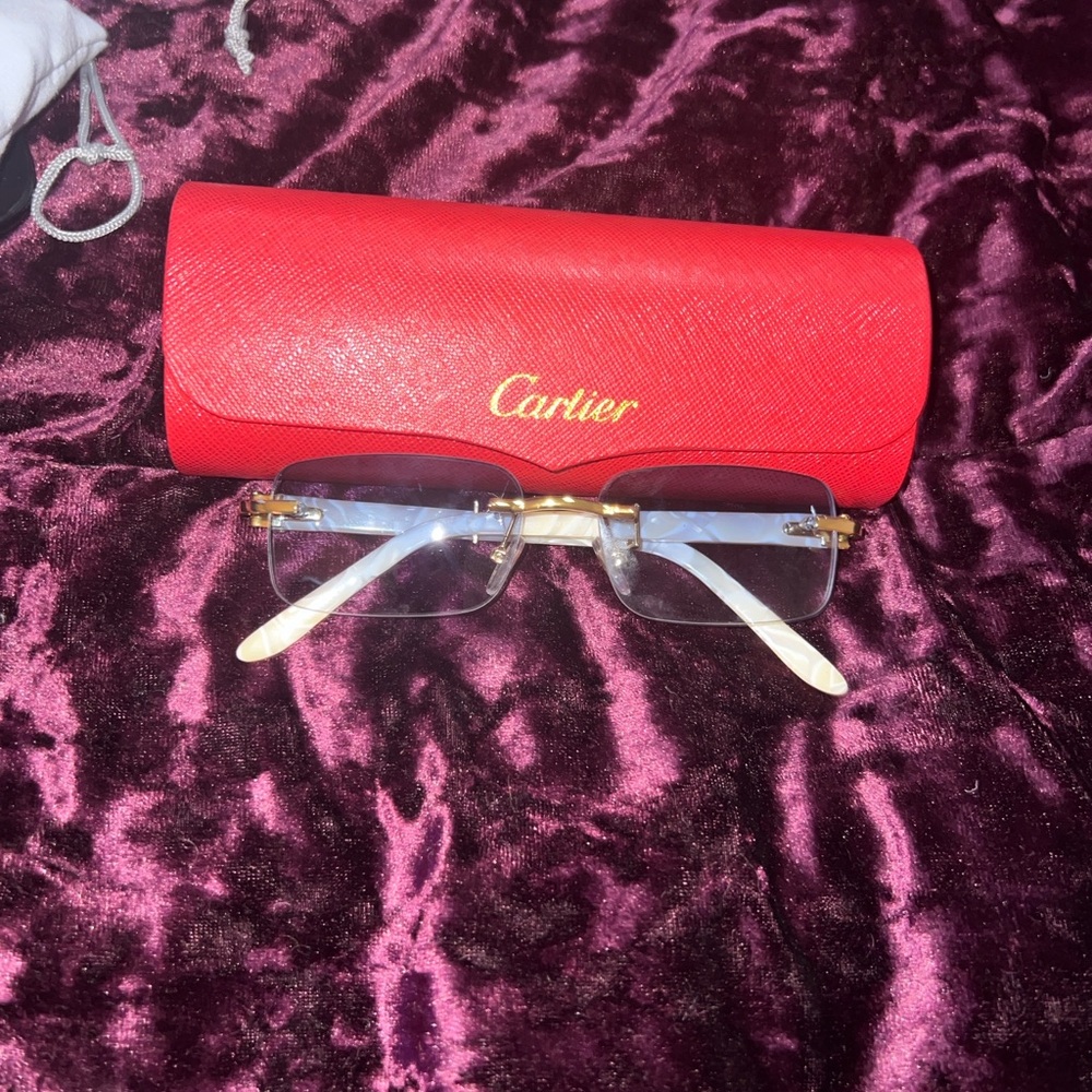 Cartier Women's Glasses with light blue  and Gold Accents